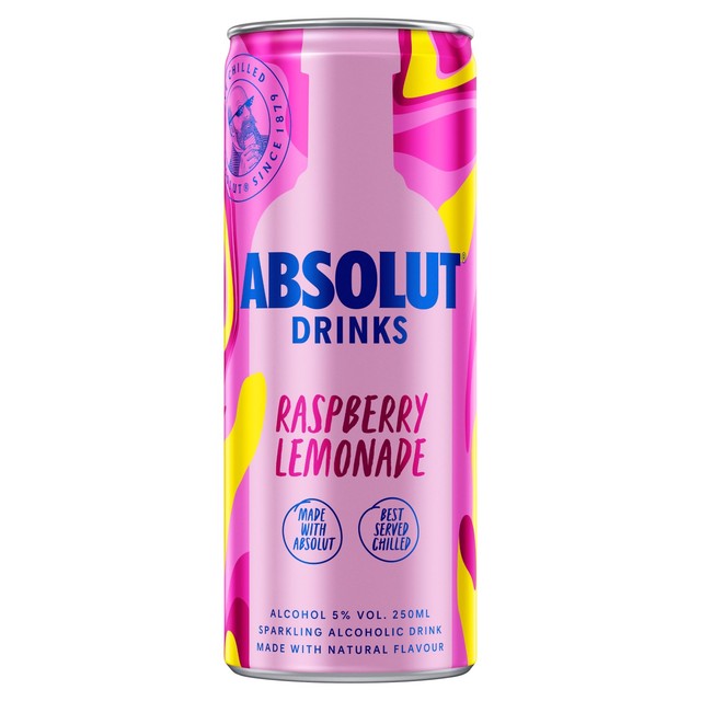 Absolut Raspberry Lemonade vodka cocktail 250ml - British product