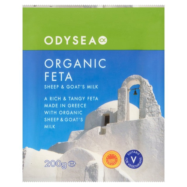 Odysea organic sheep and goats milk feta cheese 200g, imported from the UK