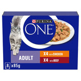 Purina One Mini Fillets Chicken & Beef Wet Cat Food 8 x 85g