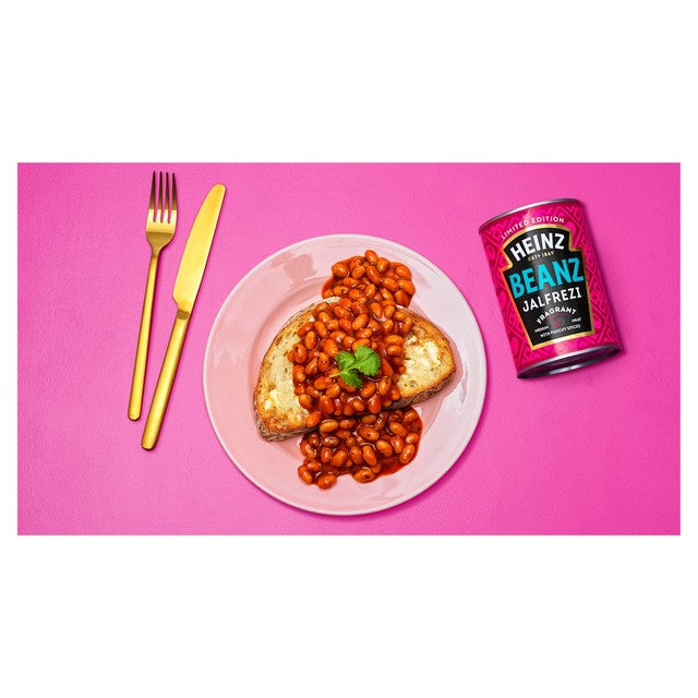 Heinz baked beans Jalfrezi 390g can, UK version