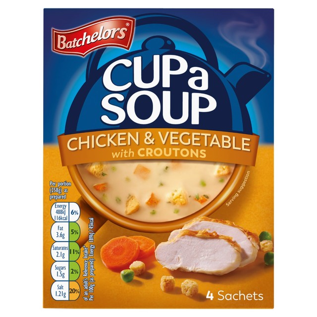 Batchelors Chicken & Vegetable soup with croutons 4 sachets - British product