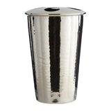 Premier Housewares Metal Toothbrush Holder Hammered Effect Nickel Finish 17x23x26 cm