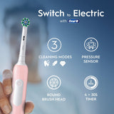 Oral-B Pro 1 Cross Action pink toothbrush, imported from the UK