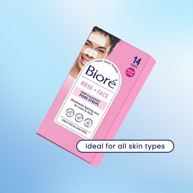 Biore pore strips for nose and face blackhead removal 14 pack - British product