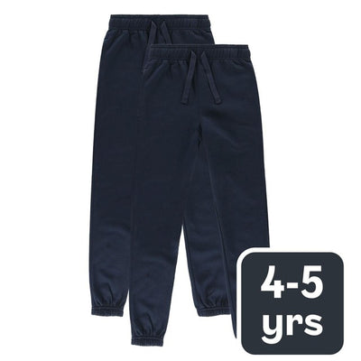 M&S Kids Cotton-Rich Joggers Navy 4-5 Years (Pack of 2)