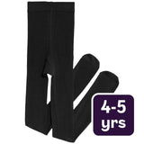 M&S Girls Cotton Rich School Tights Black 4-5 Years
