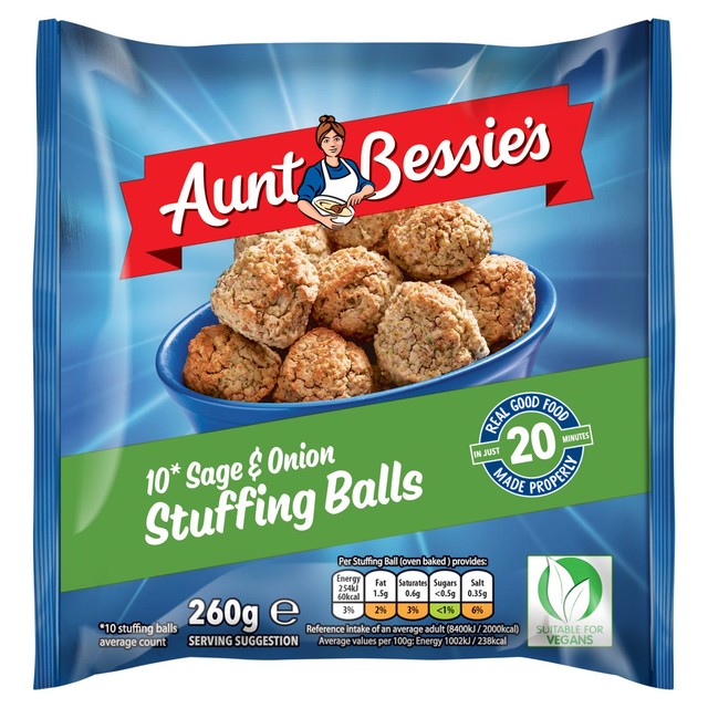 Aunt Bessie's sage and onion stuffing balls 260g - British product