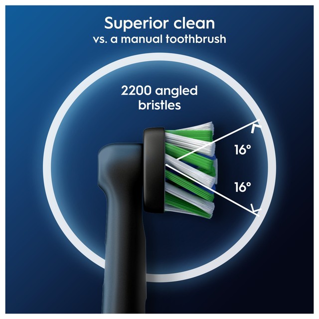 Oral-B Cross Action toothbrush heads 4 count black, imported from the UK