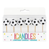 Unique Party Football Pick Birthday Candles 6 per pack