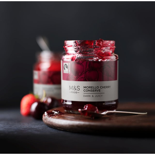 M&S Morello Cherry Conserve 340g, imported from the UK