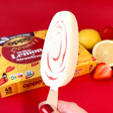 Oppo lemon & strawberry sorbetto sticks 3 x 90ml, imported from the UK
