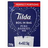 Tilda Boil in the Bag Pure Basmati Rice 4 x 62.5g (British brand)