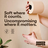 Naked Paper bamboo toilet paper 24 pack, imported from the UK