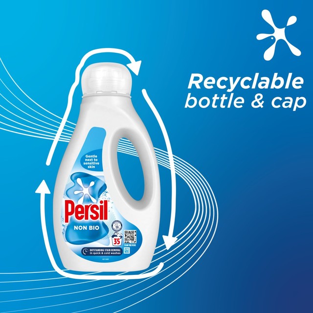 Persil non bio liquid laundry detergent 945ml, imported from the UK