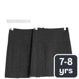 M&S Grey Pleated Skirt Children's School Skirt 2-Pack 7-8 Years