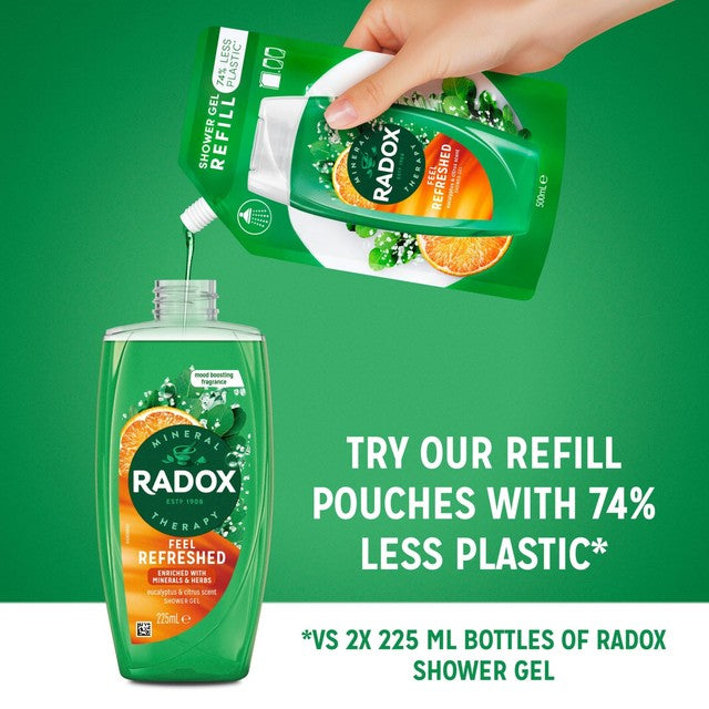 Radox Feel Refreshed Shower Gel 225ml, imported from the UK