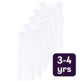 M&S Unisex Cotton Children's Vests White 3-4 Years