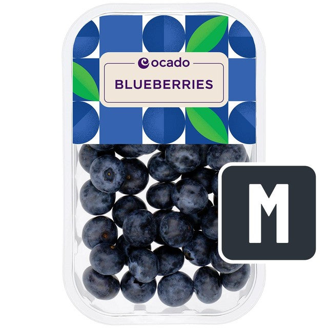 Ocado fresh blueberries 250g plastic punnet, imported from the UK