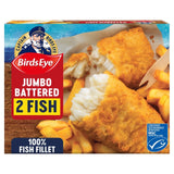 Birds Eye jumbo battered fish fillets 400g - British product