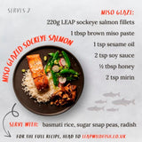 LEAP sockeye salmon fillets 220g, UK version