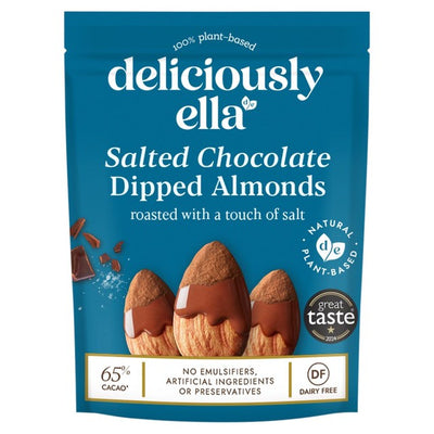 Deliciously Ella Salted Chocolate Dipped Almonds Vegan Snack 75g