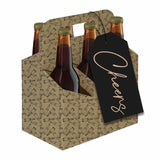 EUROWRAP Cheers Cardboard Beer Bottle Carrier Holds 6 Bottles 22.5cm x 28cm