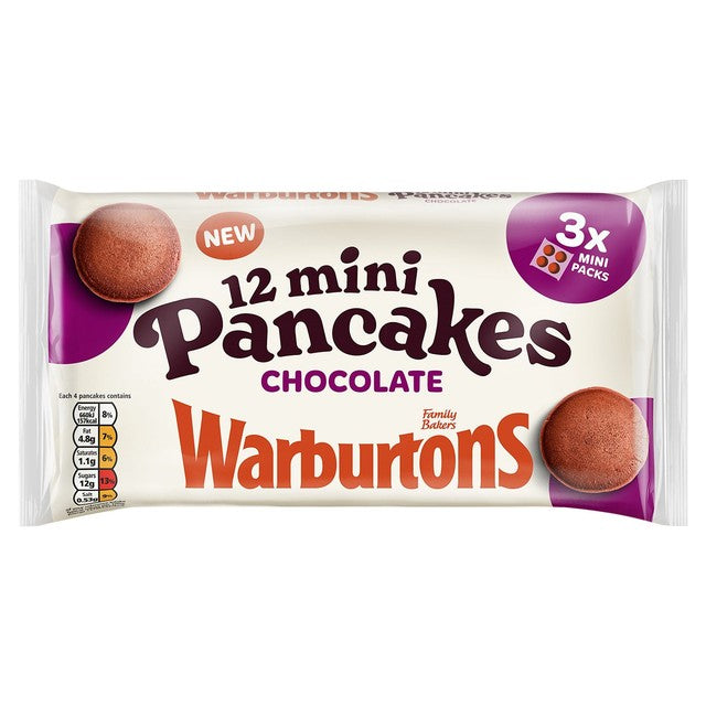Warburtons Mini Chocolate Pancakes 144g (British brand)