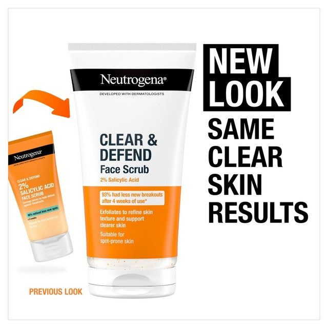 Neutrogena salicylic acid face scrub 150ml, imported from the UK