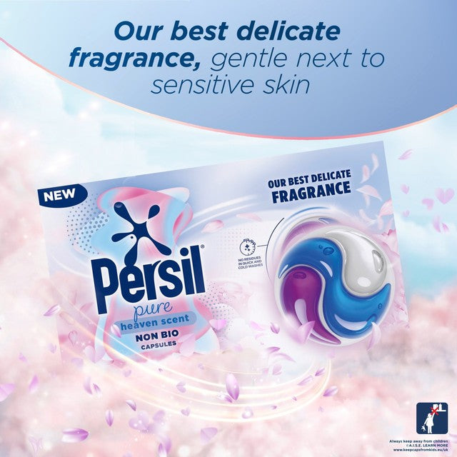 Persil Pure Heaven Non Bio Washing Capsules 33 Washes, imported from the UK