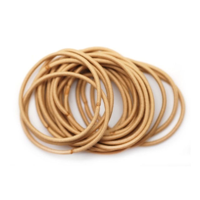 Basicare blonde thin snag free hair elastics 20 per pack (British brand)