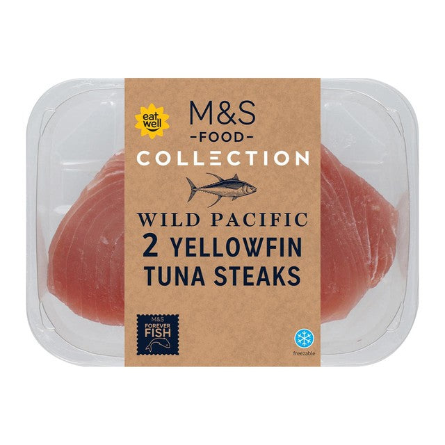 M&S yellowfin tuna steaks 240g, imported from the UK