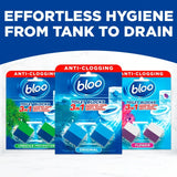 Bloo original blue toilet rim blocks 2 x 50g - British product