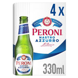 Peroni Nastro Azzurro lager 4 x 330ml bottles, imported from the UK