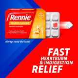 Rennie Orange heartburn and indigestion relief tablets 24 tablets, imported from the UK