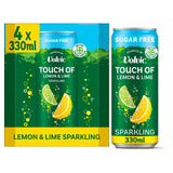 Volvic Touch of Lemon & Lime Sparkling Sugar Free Flavoured Water Cans 4 x 330ml