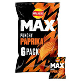 Walkers Max Punchy Paprika Ridged Potato Crisps Multipack 6x27g