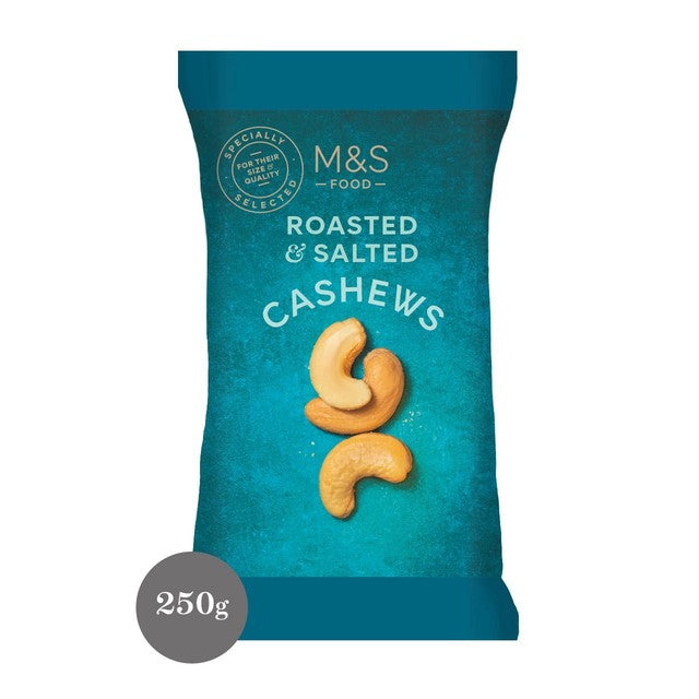 M&S cashew nuts roasted and salted 250g, imported from the UK