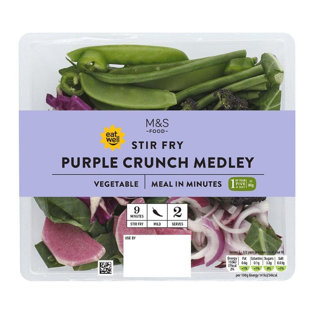 M&S Purple Crunch Stir Fry 220g, imported from the UK