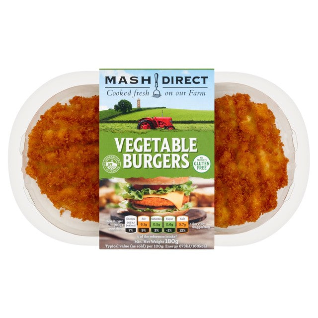 Mash Direct vegetable burger 180g, imported from the UK