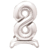 Unique Party silver foil number 8 balloon 76cm, UK version