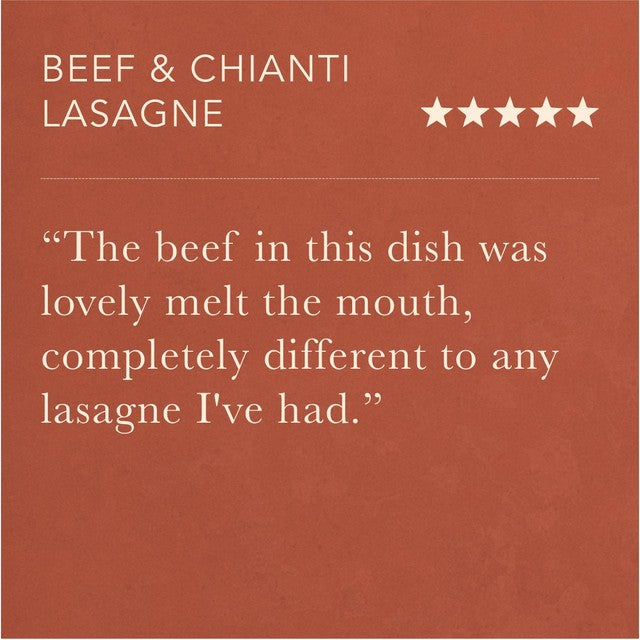 Pasta Evangelists beef lasagne 385g, imported from the UK
