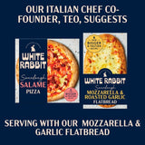 White Rabbit gluten free sourdough salame pizza 410g (British brand)