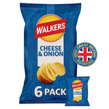 Walkers Cheese & Onion Potato Crisps Multipack 6 Bags