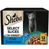 Sheba Select Slices MSC Fish in Gravy Wet Cat Food Pouches 12 x 85g