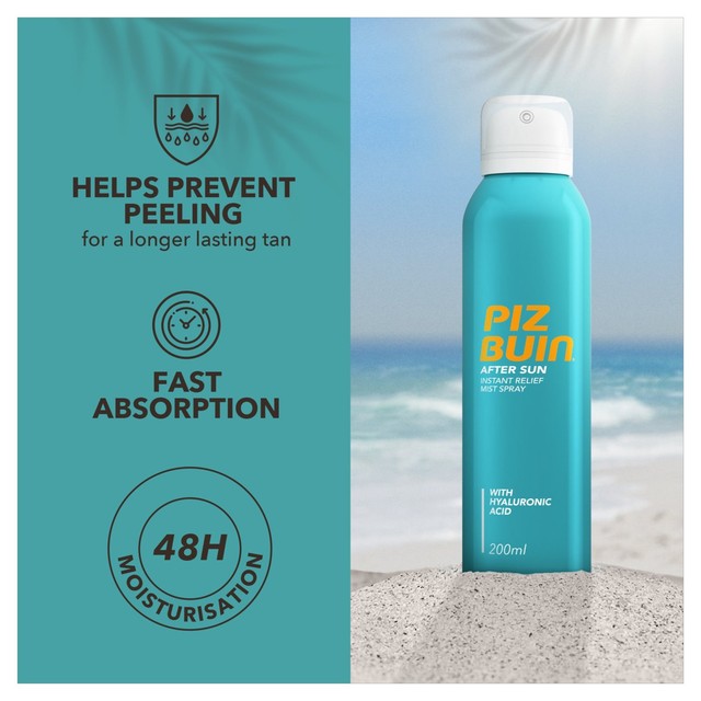 Piz Buin hyaluronic acid after sun mist 200ml, imported from the UK