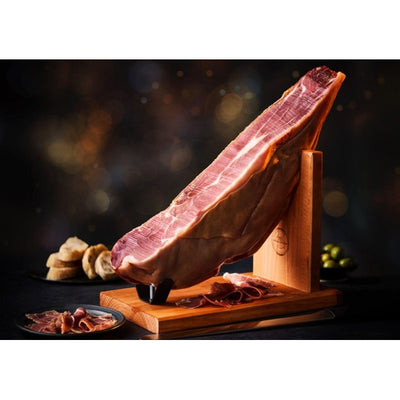 M&S Serrano Ham Joint with Knife and Carving Stand - Spanish Cured Ham 2.5kg