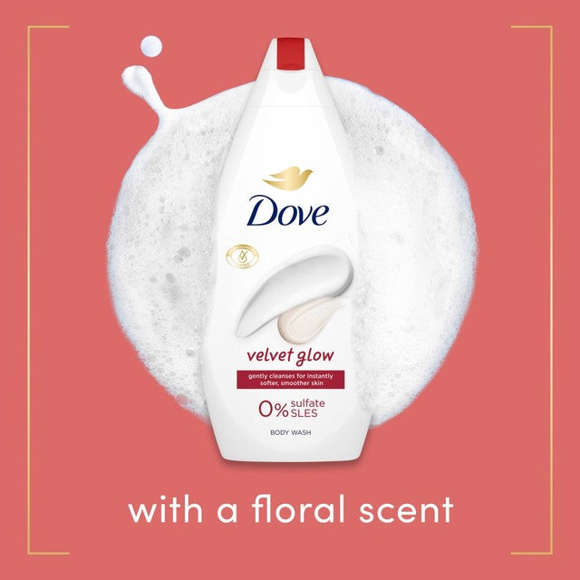 Dove Velvet Glow body wash 450ml - British product