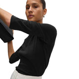 M&S women's cotton top black size 10, imported from the UK
