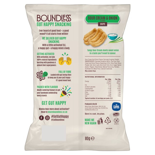 Boundless Sour Cream & Onion Crisps 80g - British product