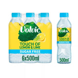 Volvic lemon lime sugar-free flavoured water 6x500ml multipack (British brand)